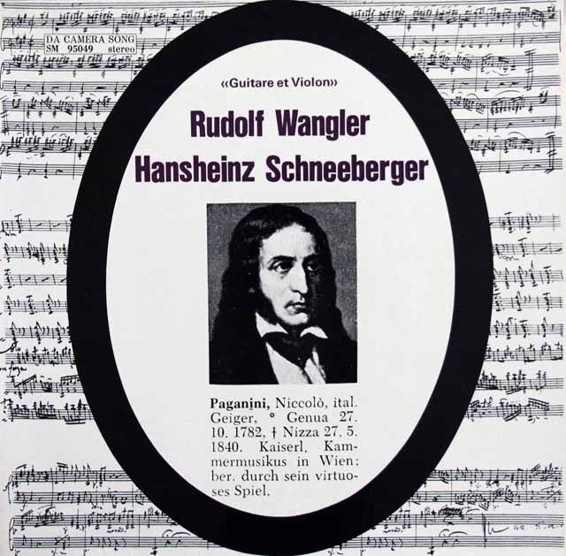 ヴァングラー、シュネーベルガーのパガニーニ/ギターとヴァイオリンのための作品集　独DA CAMARA SONG　3899　LP レコード