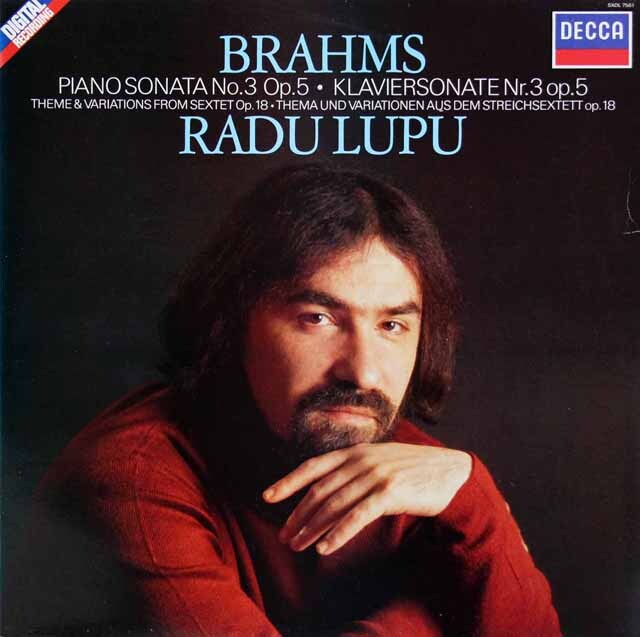ルプーのブラームス/ピアノソナタ第3番　蘭DECCA　3411　LP レコード