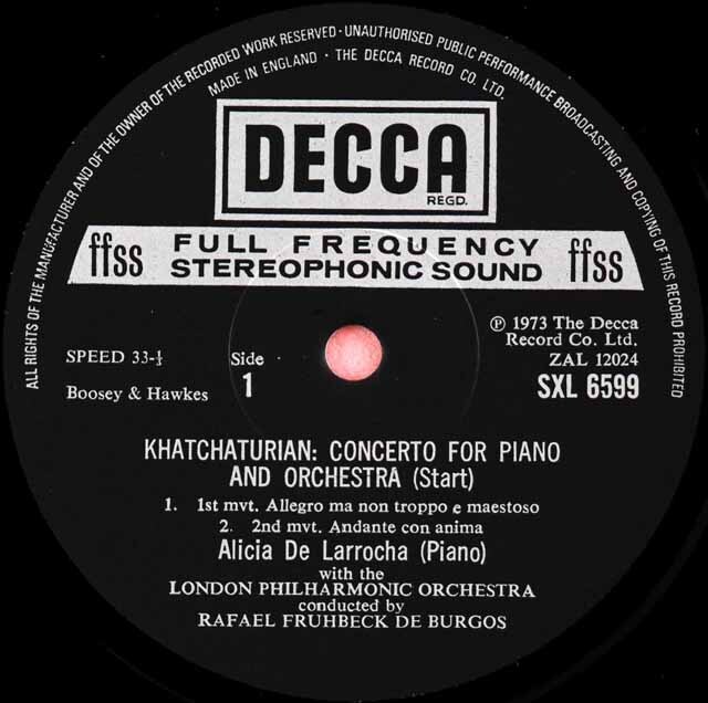 LP レコード オリジナル盤 ラローチャ、ブルゴスのハチャトゥリアン