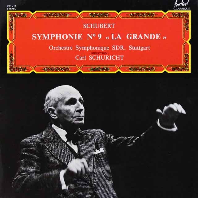 シューリヒトのシューベルト/交響曲第9番「グレイト」　仏Festival Classique　3898　LP レコード