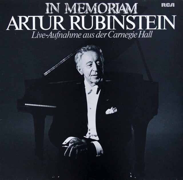 ルービンシュタインの「カーネギーホール・リサイタル 1961」　独RCA　3898　LP レコード