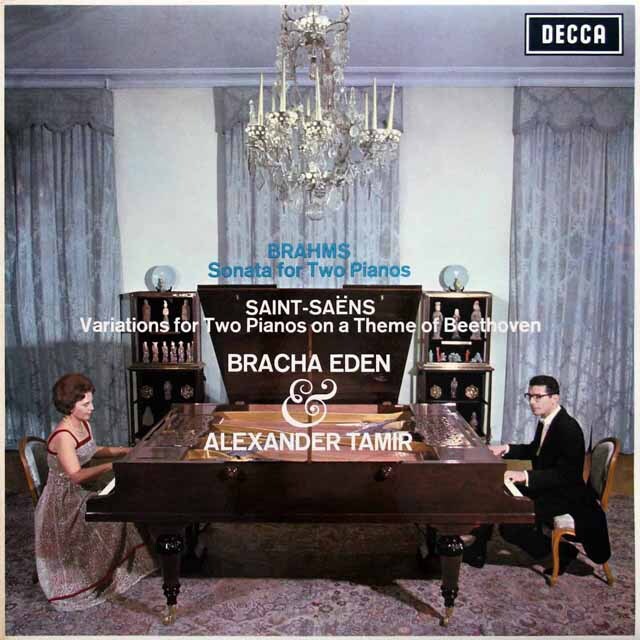 イーデン、タミールのブラームス、サン=サーンス/ピアノ・デュエット集　英DECCA　3897　LP レコード