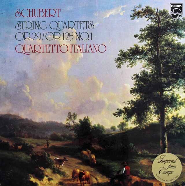イタリア四重奏団のシューベルト/弦楽四重奏曲第10、13番　蘭PHILIPS　3897　LP レコード