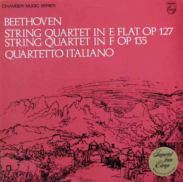イタリア四重奏団のベートーヴェン/弦楽四重奏曲第12、16番　蘭PHILIPS　3897　LP レコード