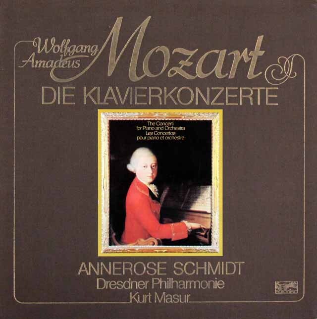 シュミット&マズアのモーツァルト/ピアノ協奏曲全集　独eurodisc　3416　LP レコード