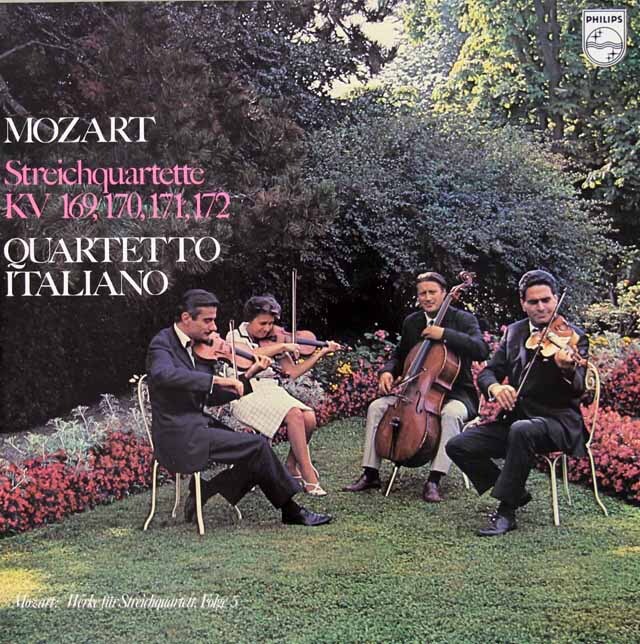 イタリア四重奏団のモーツァルト/弦楽四重奏曲第9～12番　蘭PHILIPS　3419　LP レコード