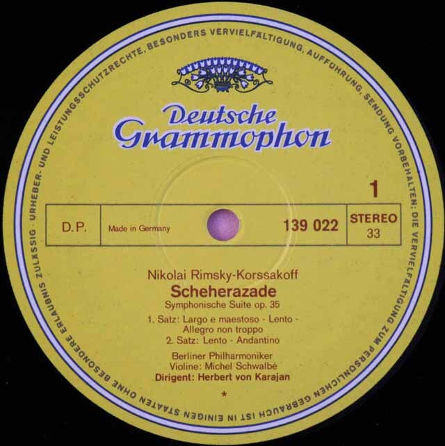 LP レコード カラヤンのリムスキー=コルサコフ/「シェヘラザード」 独 
