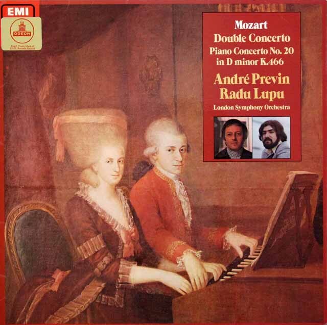 【オリジナル盤】　ルプー、プレヴィンのモーツァルト/ピアノ協奏曲第20、10番 　英EMI　3430　LP レコード