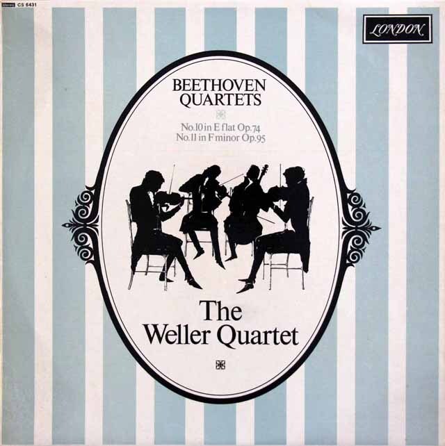 ウェラー四重奏団のベートーヴェン/弦楽四重奏曲第10、11番　英LONDON　3431　LP レコード