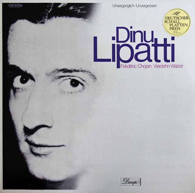 リパッティのショパン/ワルツ集　独Dacapo　3431　LP レコード