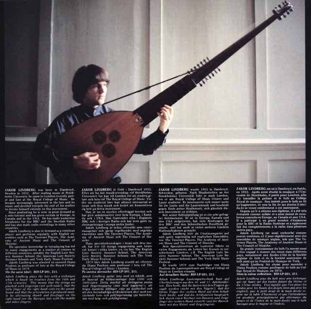 LP レコード リンドベルイの「リュートとキタローネのためのイタリア音楽」 独BIS 3433