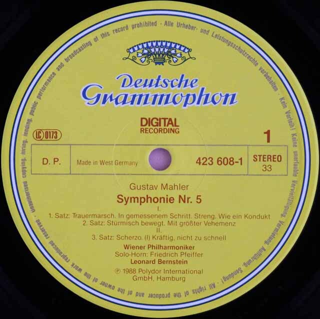 LPレコード マーラー 交響曲第5番 バーンスタイン LP レコード バーンスタインのマーラー/交響曲第5番 独DGG 3434