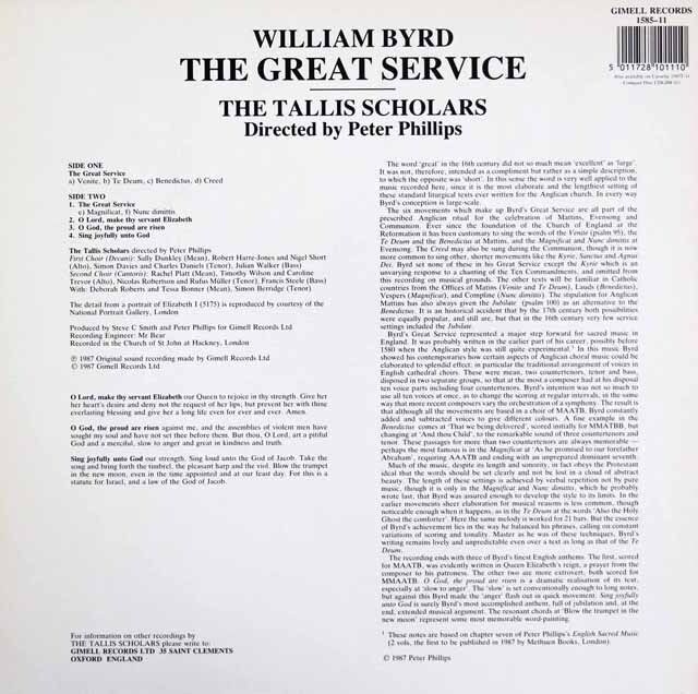 フィリップス、タリス・スコラーズのバード/「大礼拝曲」ほか 独GIMELL RECORDS 3434 LP レコード