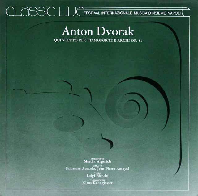 アルゲリッチ、アッカルドらのドヴォルザーク/ピアノ五重奏曲第2番　Festival Internazionale Musica d'Insieme - Napoli　伊PDU　3434　LP レコード