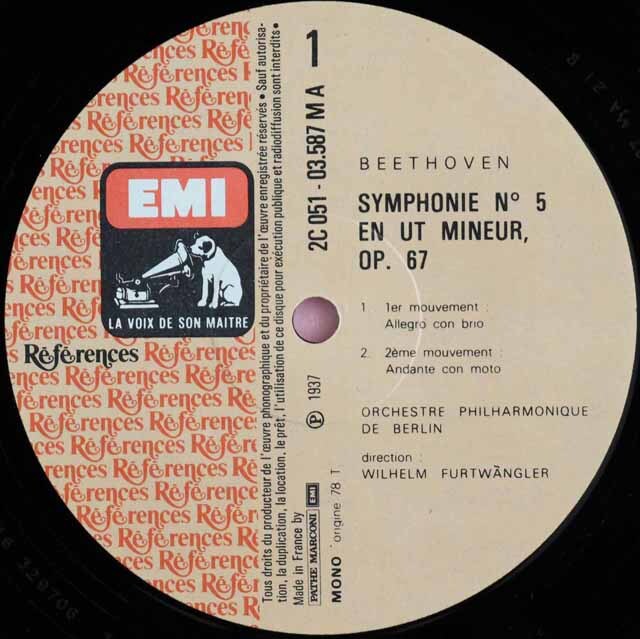 SP盤 5枚 フルトヴェングラー ベートーヴェン 交響曲第5番 LP レコード フルトヴェングラーのベートーヴェン/交響曲第5番「運命