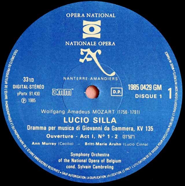 LP レコード カンブルランのモーツァルト/「ルーチョ・シッラ」全曲 仏