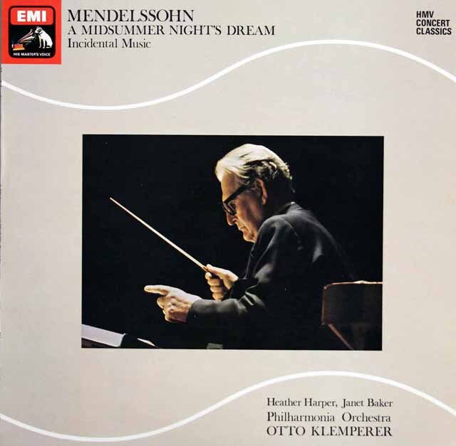 ハーパー、ベイカー、クレンペラーのメンデルスゾーン/「真夏の夜の夢」　英EMI　3437　LP レコード