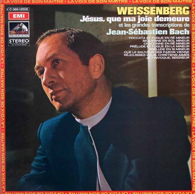 ワイセンベルクのバッハ/「主よ、人の望みの喜びよ」ほか　仏EMI　3437　LP レコード
