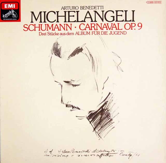 【独最初期盤】　ミケランジェリのシューマン/謝肉祭ほか　独EMI　3439　LP レコード