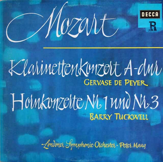 ド・ペイエ、タックウェル＆マークのモーツァルト/協奏曲集　独DECCA　3439　LP レコード
