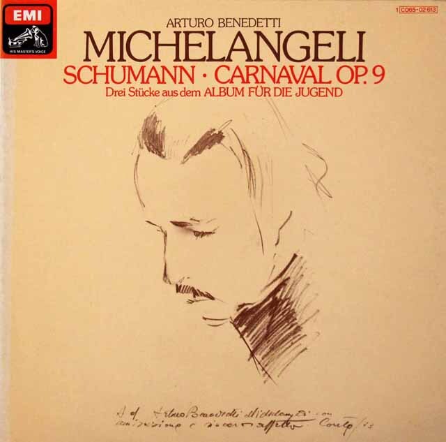 【独最初期盤】　ミケランジェリのシューマン/謝肉祭ほか　独EMI　3440　LP レコード