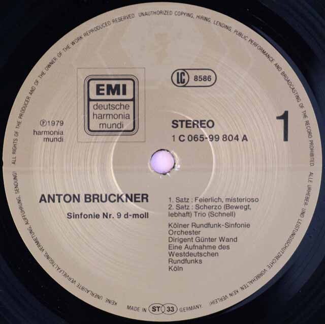 LPレコード】 ブルックナー Sinfonie Nr. 9 d-moll