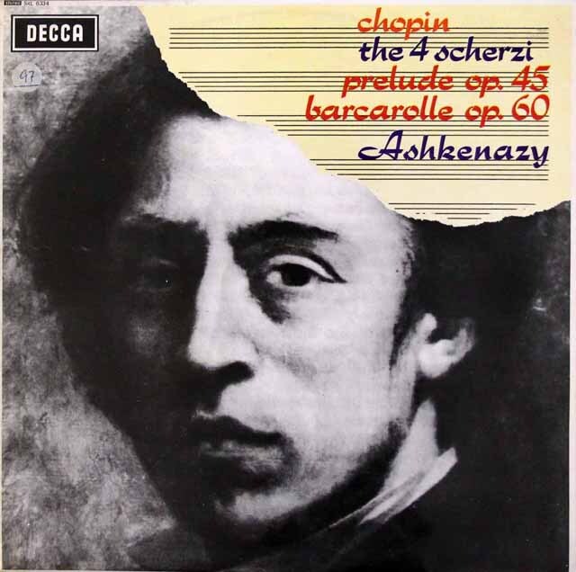 アシュケナージのショパン/4つのスケルツォほか　英DECCA　3442　LP レコード