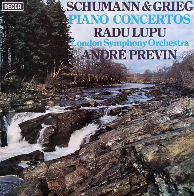 【オリジナル盤】　ルプー、プレヴィンのシューマン、グリーグ/ピアノ協奏曲集　英DECCA　3442　LP レコード
