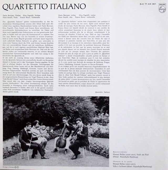 イタリア四重奏団のモーツァルト/弦楽四重奏曲「ハイドン・セット」 蘭PHILIPS 3605 LP レコード