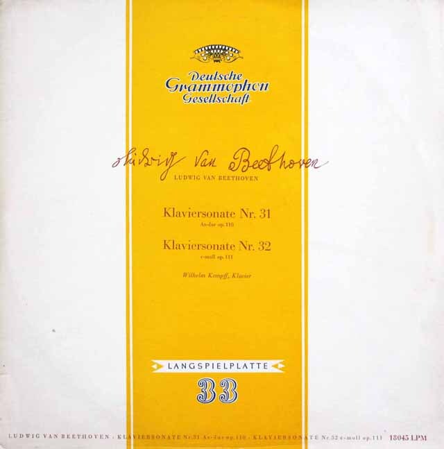 ケンプのベートーヴェン/ピアノソナタ第31、32番　独DGG　3443　LP レコード