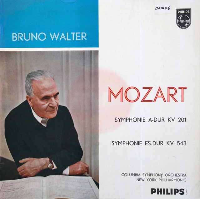 【モノラル】　ワルターのモーツァルト/交響曲第29番、第39番　蘭PHILIPS　3444　LP レコード