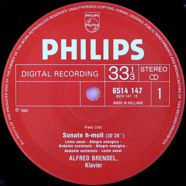 ブレンデルのリスト/ピアノソナタほか 蘭PHILIPS 3444 LP レコード