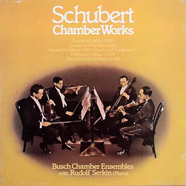 ブッシュ四重奏団、ゼルキンのシューベルト/室内楽曲集　英EMI　3502　LP レコード