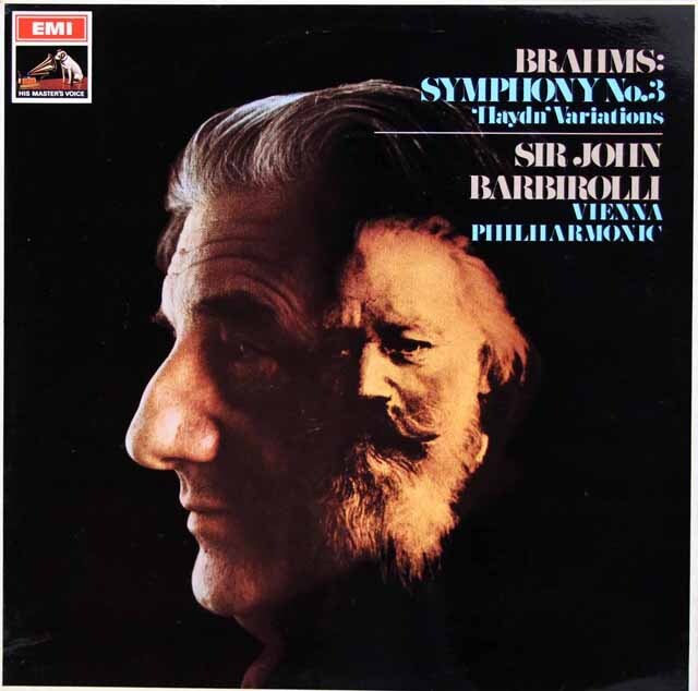 【オリジナル盤】　バルビローリのブラームス/交響曲第3番ほか　英EMI　3809　LP レコード