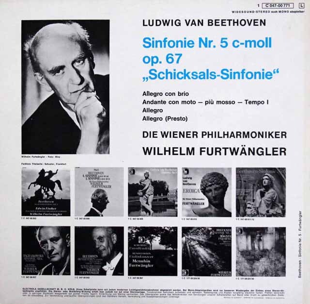 LP レコード フルトヴェングラーのベートーヴェン/交響曲第5番「運命」 独EMI 3506