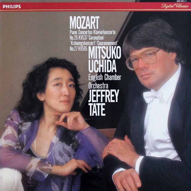 内田、テイトのモーツァルト/ピアノ協奏曲第26、27番　蘭PHILIPS　3510　LP レコード
