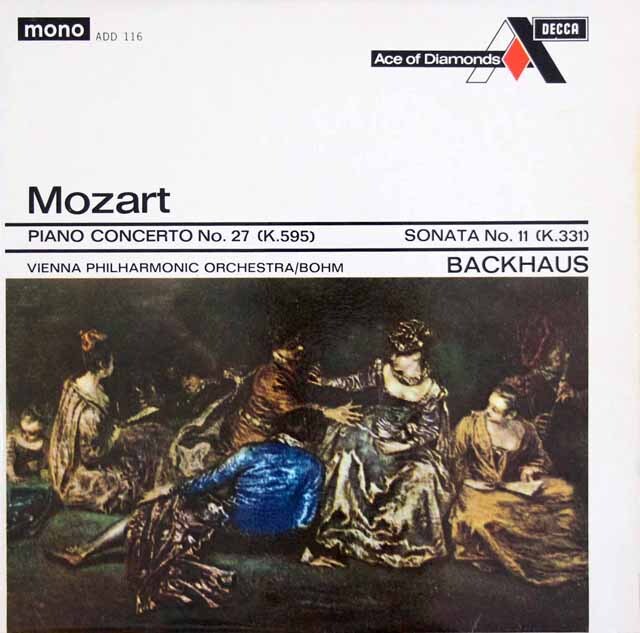 【モノラル】　バックハウス、ベームのモーツァルト/ピアノ協奏曲第27番ほか　英DECCA（Ace of Diamonds）　3511　LP レコード