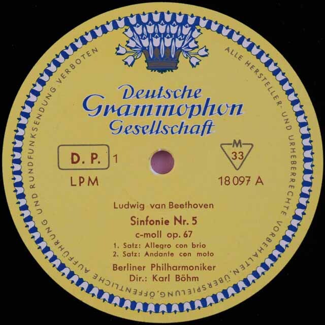 LP レコード ベームのベートーヴェン/交響曲第5番「運命」 独DGG 3512