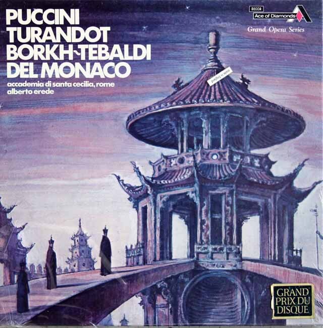 LP レコード テバルディ、ボルク、デル・モナコのプッチーニ/歌劇「トゥーランドット」全曲 英Ace of Diamonds(DECCA) 3512