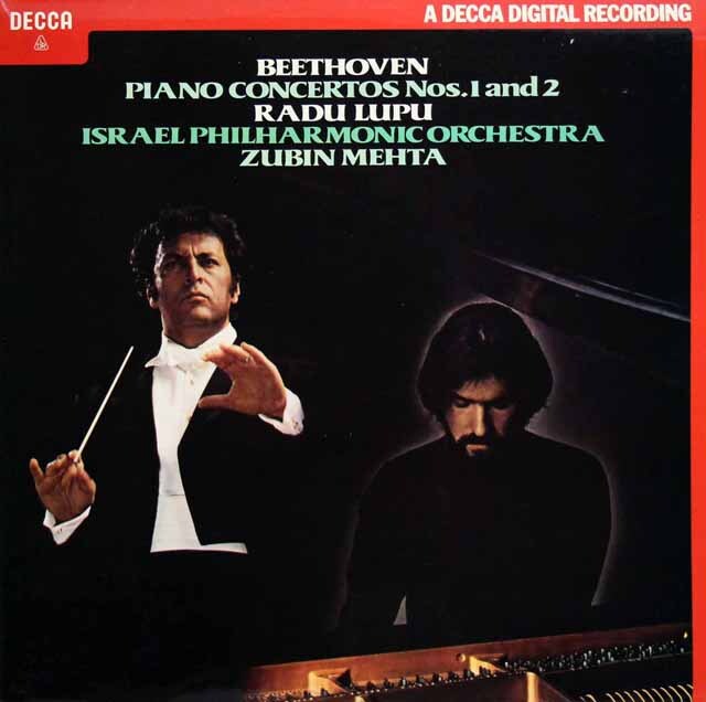 【オリジナル盤】　ルプー、メータのベートーヴェン/ピアノ協奏曲第1、2番　英DECCA　3516　LP レコード