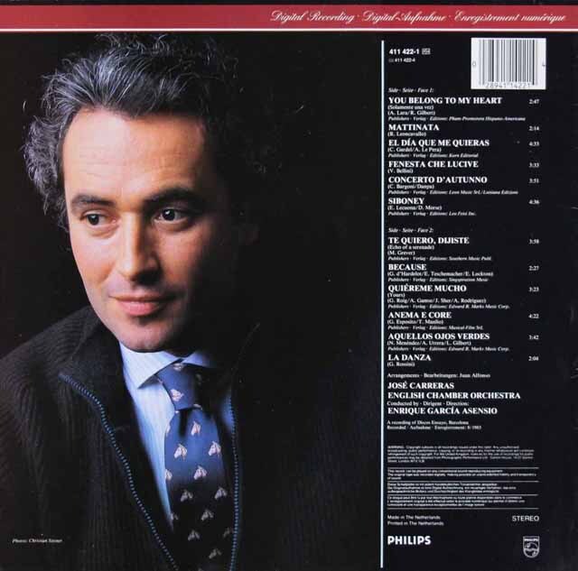 LP レコード カレーラスの「ユー・ビロング・トゥ・マイ・ハート」 蘭PHILIPS 3516