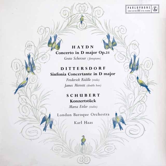 シェルツァー、K.ハースのハイドン/ピアノ協奏曲 ニ長調ほか　英PARLOPHONE　3518　LP レコード