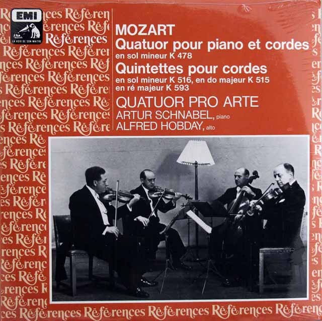 【未開封】　シュナーベル、プロ・アルテ弦楽四重奏団のモーツァルト/ピアノ四重奏曲第1番ほか　仏EMI（VSM）　3518　LP レコード