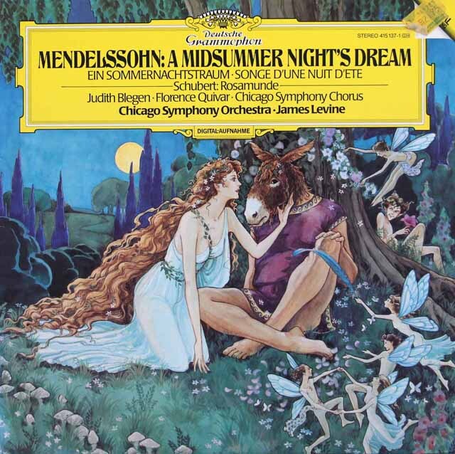 レヴァインのメンデルスゾーン/「真夏の夜の夢」より　独DGG　3521　LP レコード