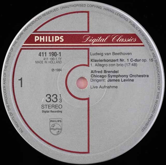 ブレンデル、レヴァインのベートーヴェン/ピアノ協奏曲全集 蘭PHILIPS 3524 LP レコード