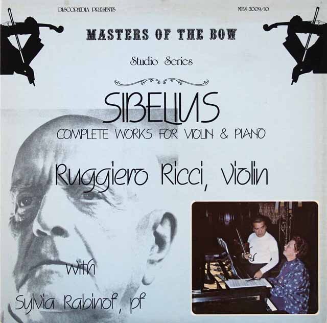 リッチ、レビノフのシベリウス/ヴァイオリンとピアノの作品集　カナダMASTERS OF THE BOW　3524　LP レコード