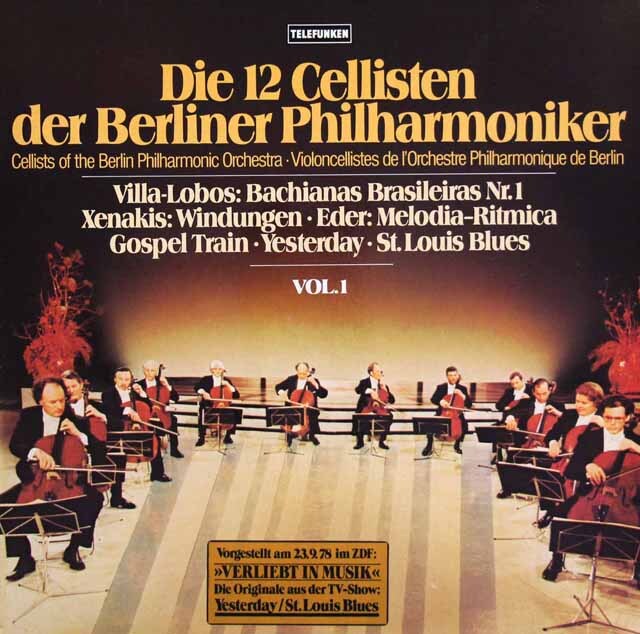 ベルリン・フィルの12人のチェロ奏者たち vol.1　独TELEFUNKEN　3526　LP レコード