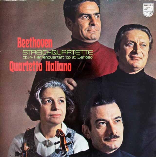 イタリア四重奏団のベートーヴェン/弦楽四重奏曲第10、11番　蘭PHILIPS　3526　LP レコード