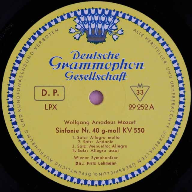 レーマンのシューベルト/交響曲第8番「未完成」ほか 独DGG 3527 LP レコード