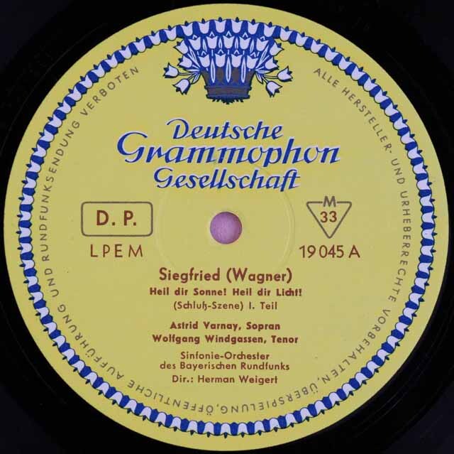 ヴァルナイ&ヴィントガッセンのワーグナー/「ジークフリート」「神々の黄昏」より 独DGG 3527 LP レコード